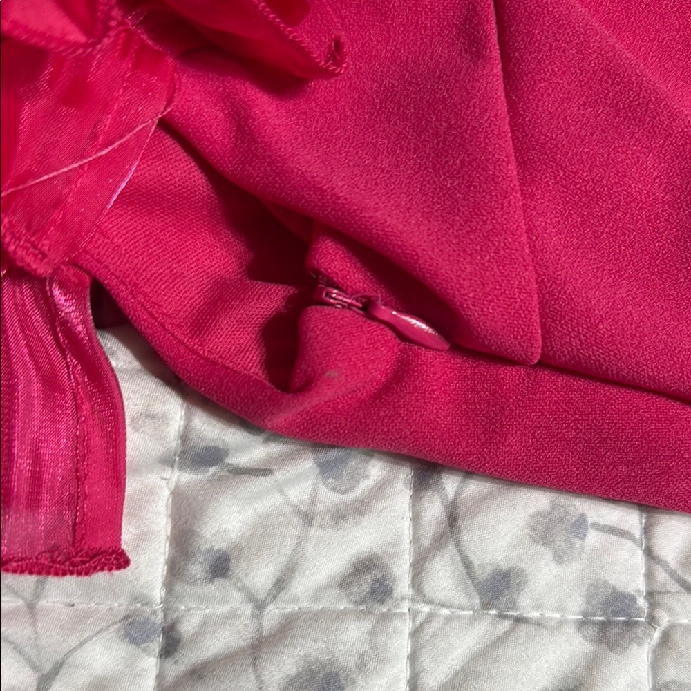 Pink One-Shoulder Ruffle Dress - Picture 9 of 10
